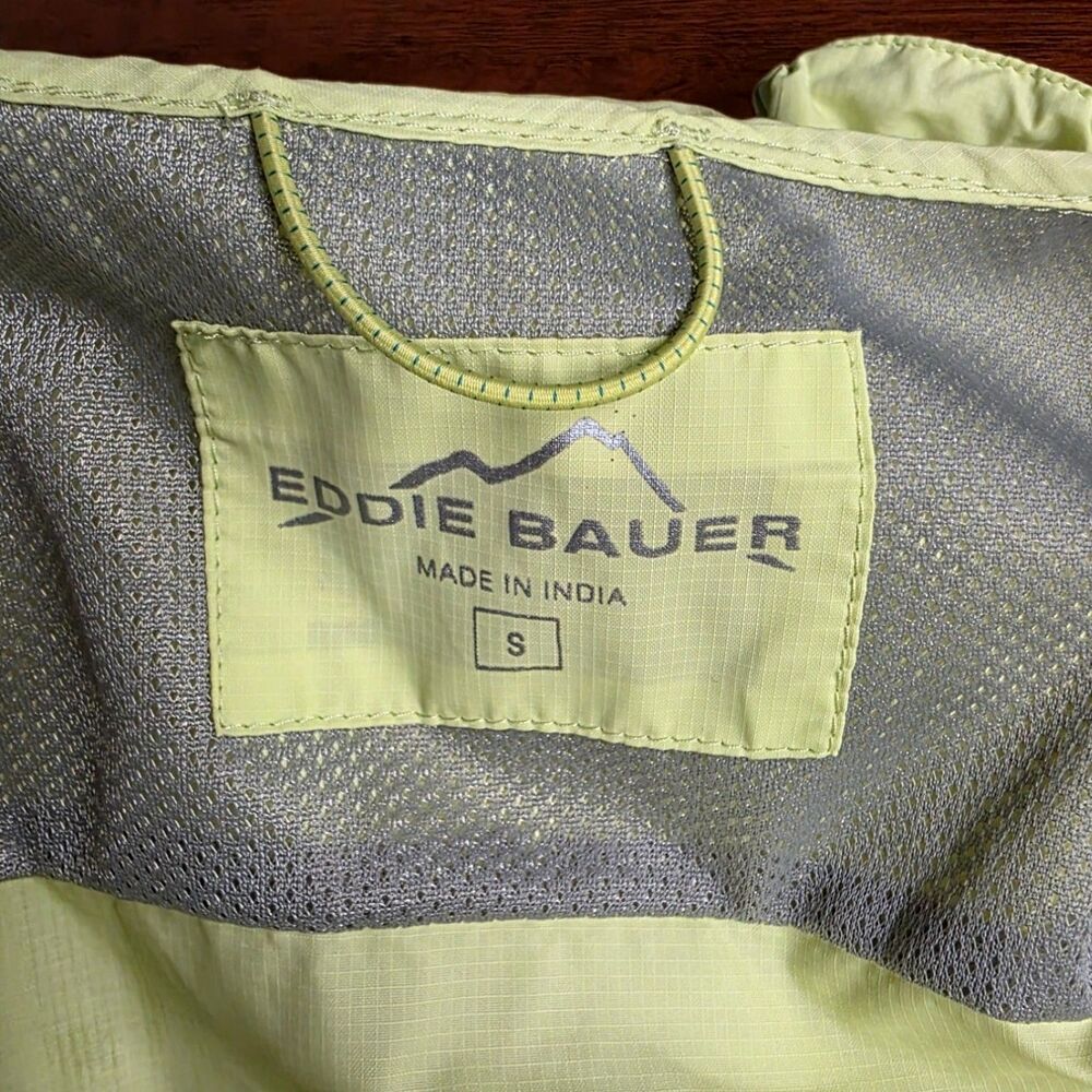 Eddie Bauer Packable Vivid Chartreuse Light Weight Jacket Size Small - Picture 9 of 10